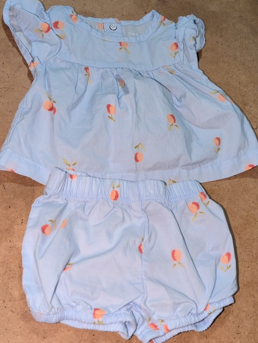 🥀3/$25🥀 Like New Baby Girls Carter's Cotton Peach Two-Piece Set Size 6-9M